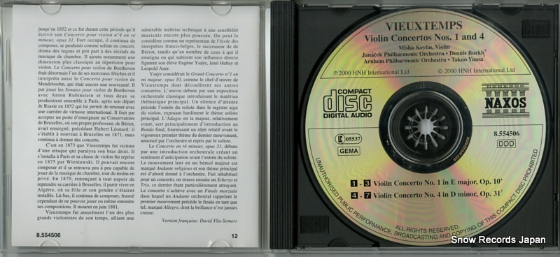 KEYLIN, MISHA vieuxtemps; violin concertos nos.1 and 4 8.554506