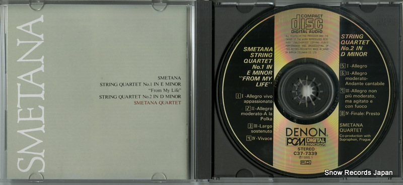 SMETANA QUARTET smetana; two string quartets 33C37-7339