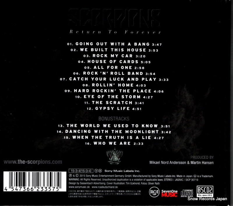 SCORPIONS return to forever SICP30719