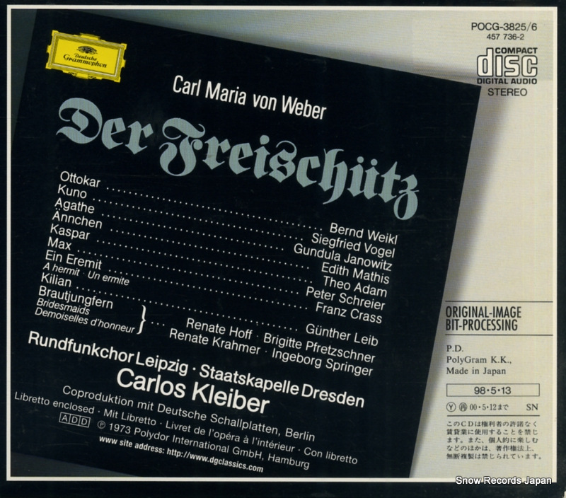 KLEIBER, CARLOS weber; der freischutz POCG-3825