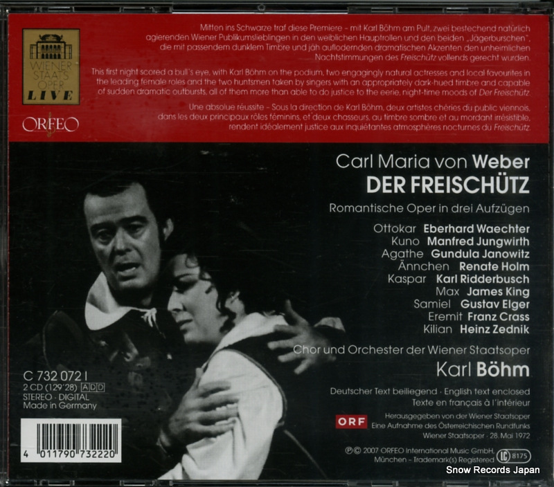 BOHM, KARL weber; der freishutz C732072I
