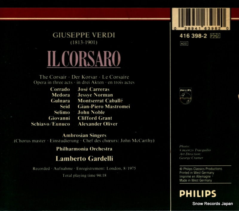 GARDELLI, LAMBERTO verdi; il corsaro 416398-2