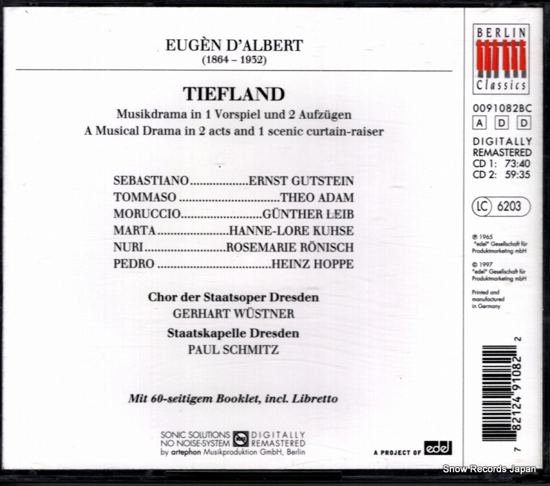 SCHMITZ, PAUL eugen d'albert; tiefland 0091082BC