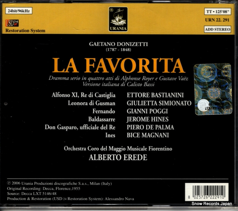 EREDE, ALBERTO donizetti; la favorita URN22.291