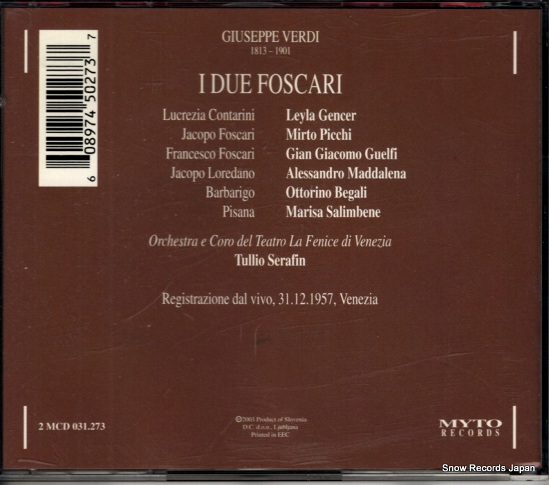 SERAFIN, TULLIO verdi; i due foscari 2MCD031.273