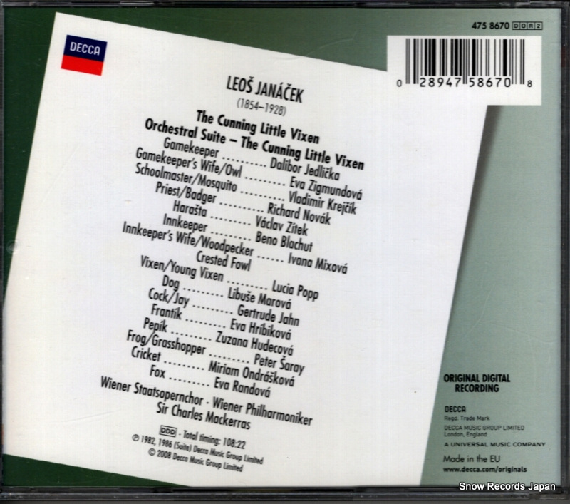 MACKERRAS, CHARLES janacek; the cunning little vixen 4758670
