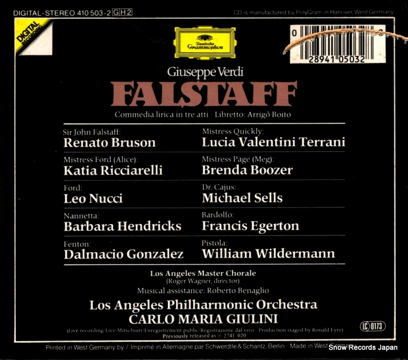 GIULINI, CARLO MARIA verdi; falstaff 410503-2