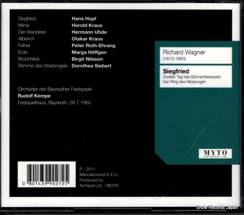 KEMPE, RUDOLF wagner; siegfried 4CD00272