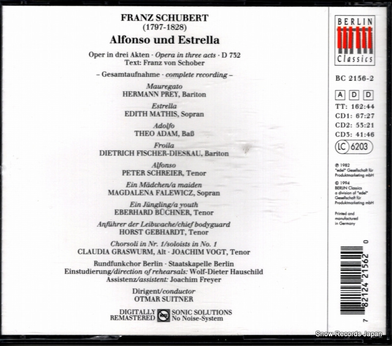 SUITNER, OTMAR schubert; alfonso und estrella BC2156-2