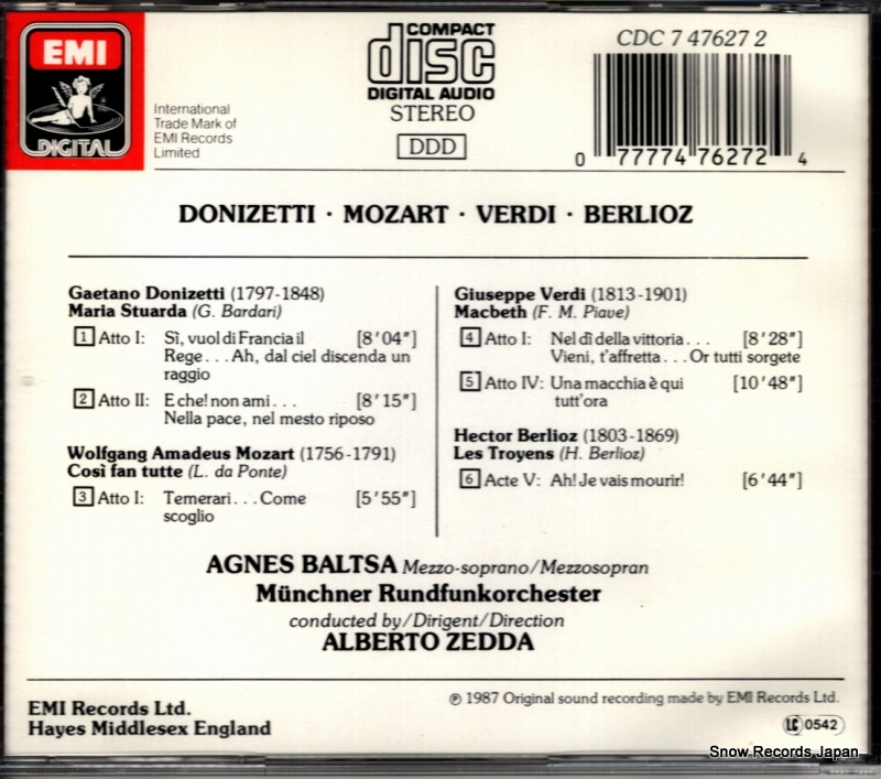 BALTSA, AGNES arias - arien - airs CDC7476272