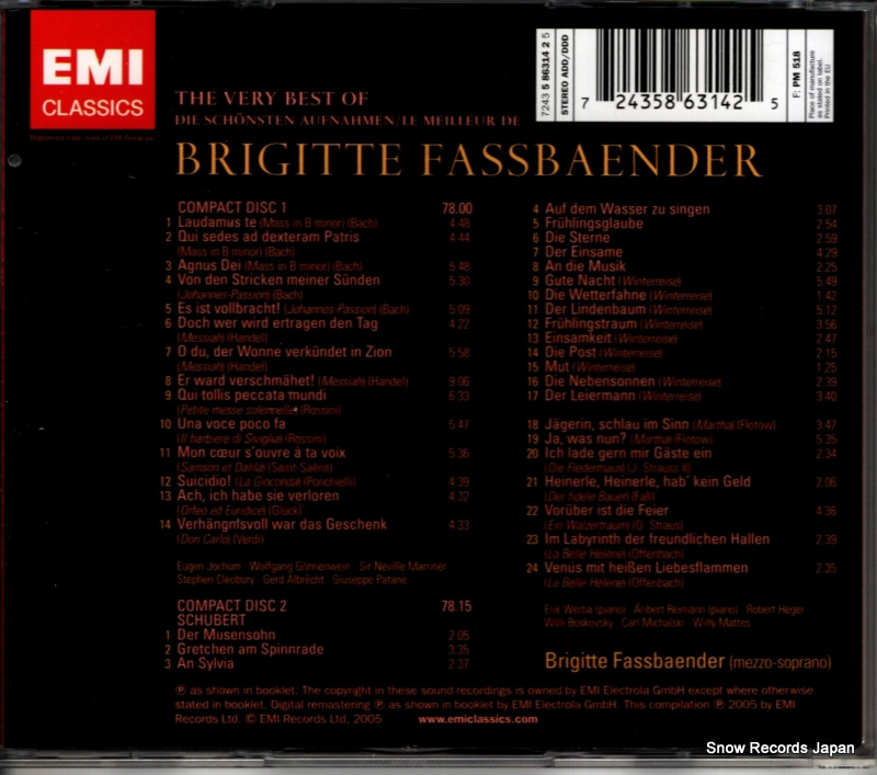 FASSBAENDER, BRIGITTE the very best of 724358631425