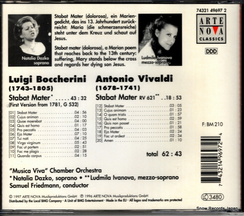 FRIEDMANN, SAMUEL boccherini; stabat mater 74321496972