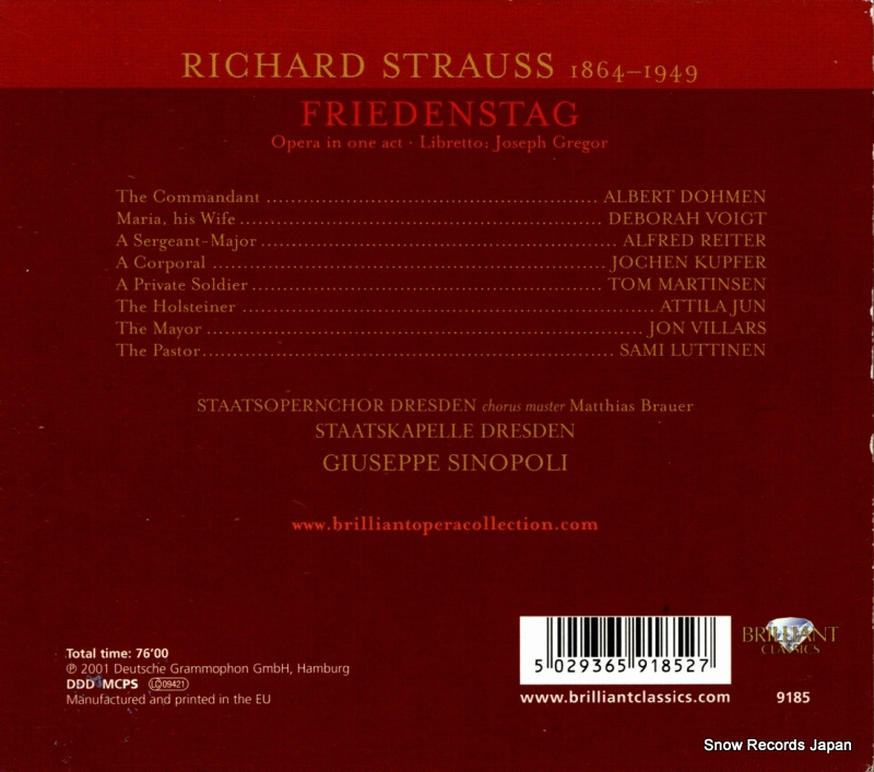 SINOPOLI, GIUSEPPE r.strauss; friedenstag 9185