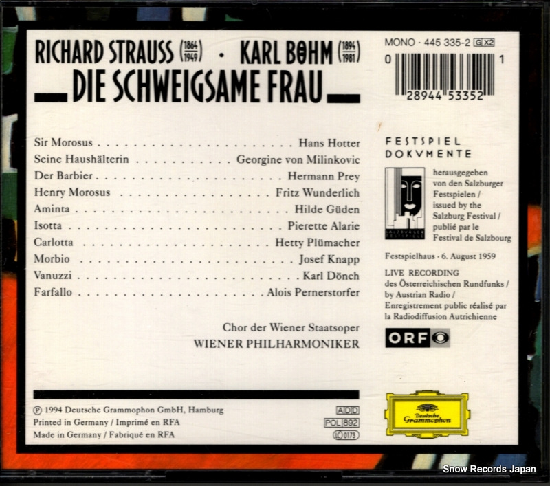 BOHM, KARL r.strauss; die schweigsame frau 445335-2