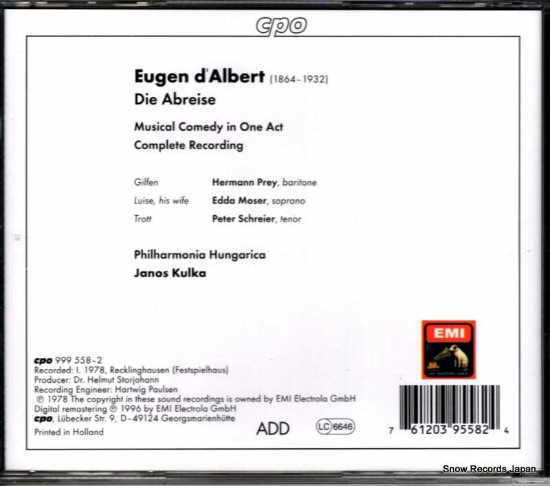 KULKA, JONOS eugen d'albert; die abreise 999558-2