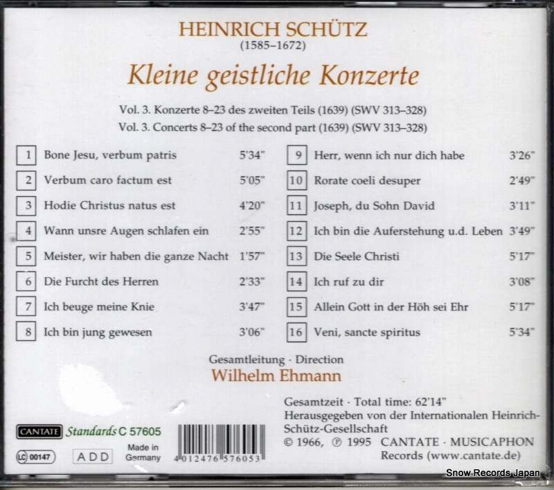 EHMANN, WILHELM schutz; kleine geistliche konzerte C57605