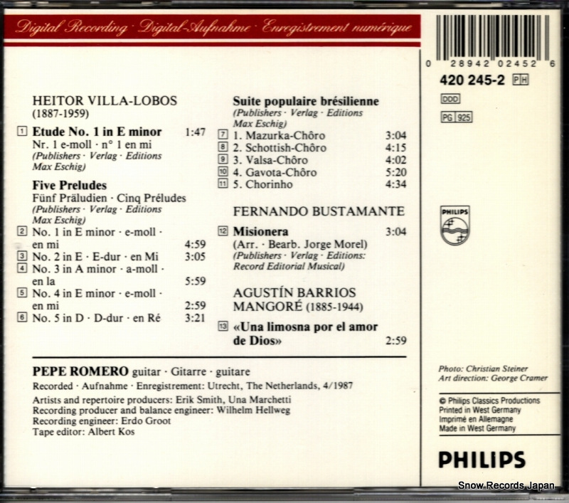 ROMERO, PEPE villa-lobos; 5 preludes etude no.1 420245-2 / 32CD-779