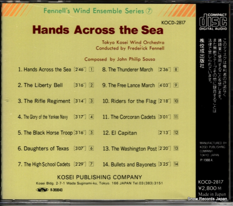 FENNELL, FREDERICK hands across the sea KOCD-2817