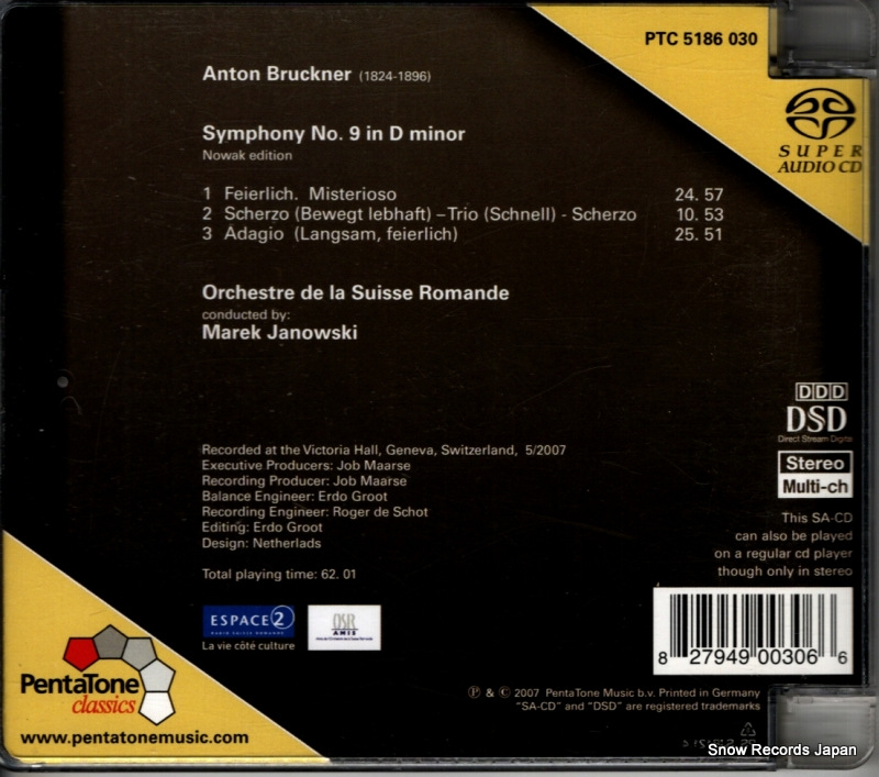 JANOWSKI, MAREK bruckner; symphony no.9 in d minor PTC5186030