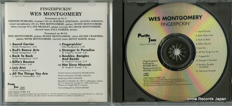 MONTGOMERY, WES fingerpickin' CDP724383798728