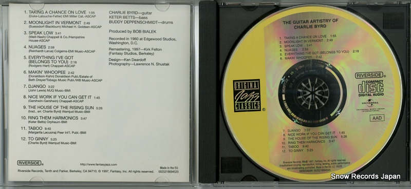 BYRD, CHARLIE the guitar artistry of charlie byrd 0025218694520