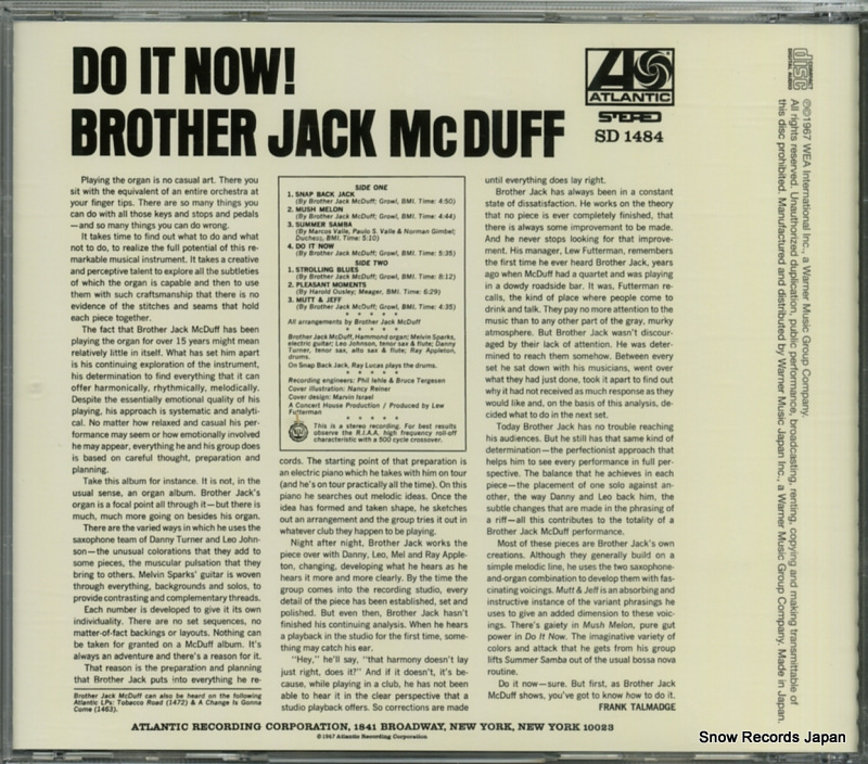JACK MCDUFF, BROTHER do it now! WPCR-27279