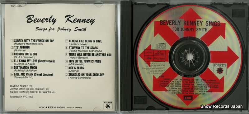 KENNEY, BEVERLY sings for johnny smith TOCJ-5384