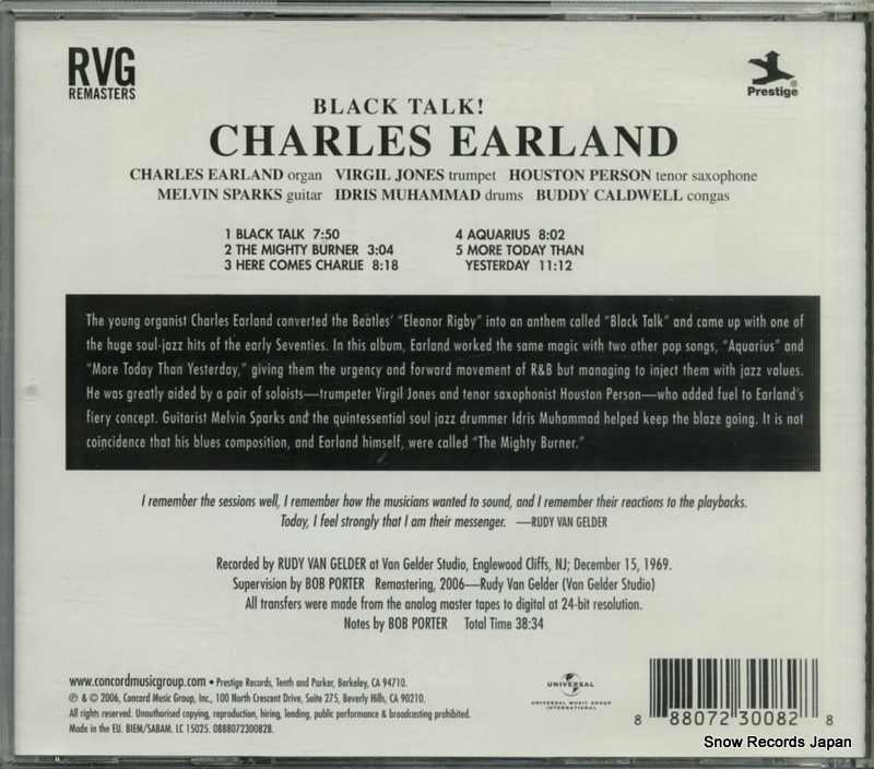 EARLAND, CHARLES black talk! 0888072300828