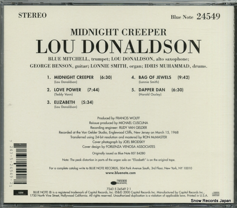 DONALDSON, LOU midnight creeper 724352454921