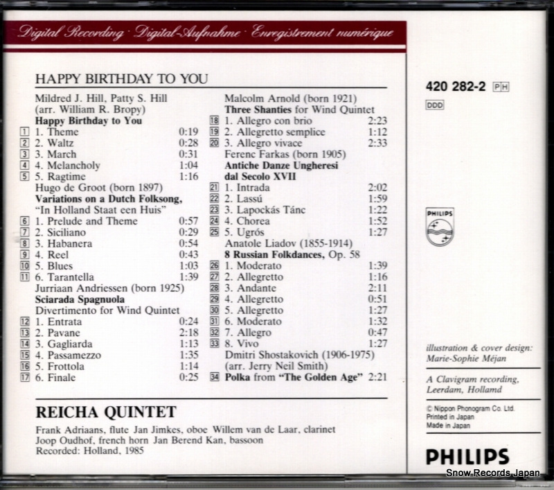 REICHA QUINTET happy birthday 420282-2