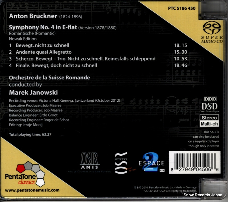 JANOWSKI, MAREK bruckner; symphony no.4 in e-flat 