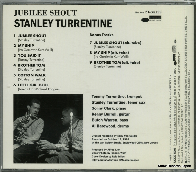 TURRENTINE, STANLEY jubilee shout!!! UCCQ-5006