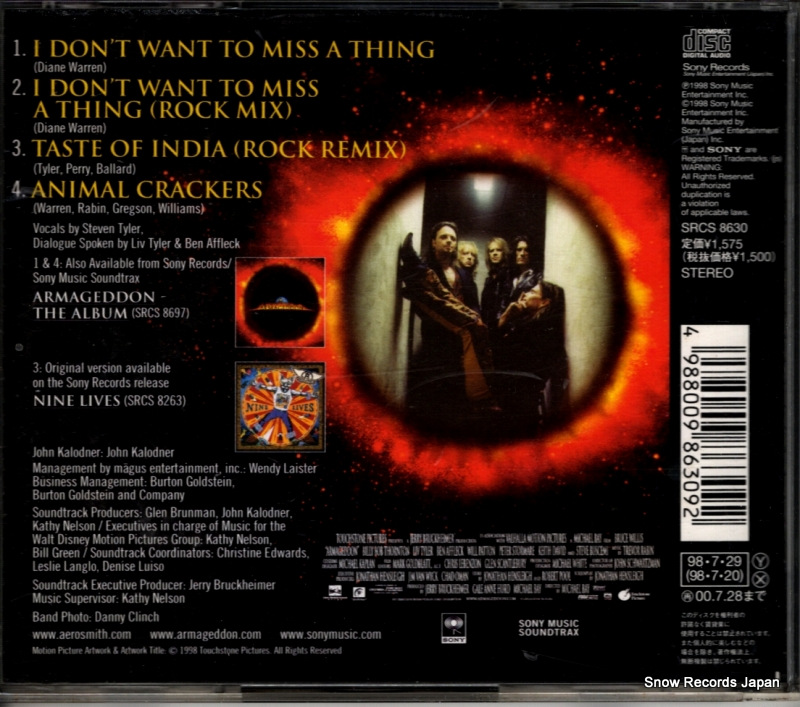 AEROSMITH i don't want to miss a thing SRCS8630