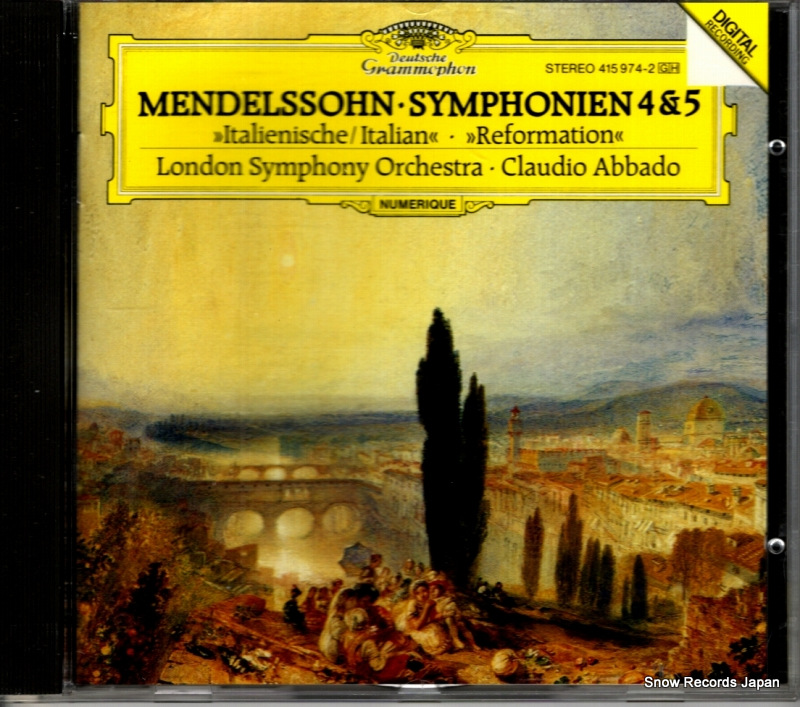 ���饦�ǥ��������Х� mendelssohn; symphonien 4 & 5 415974-2