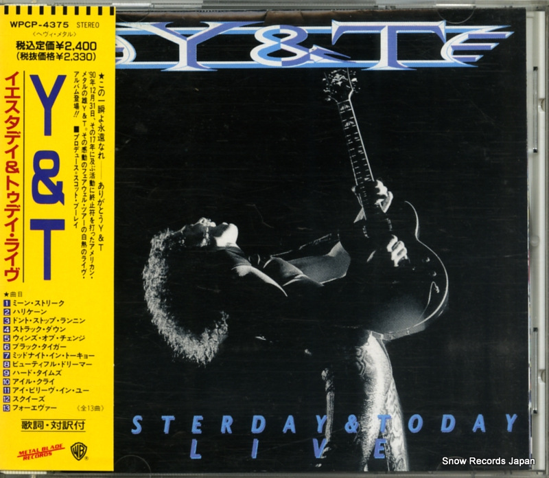 Y&T イエスタデイ&トゥデイ・ライヴ WPCP-4375