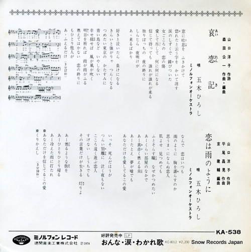ITSUKI, HIROSHI airenki KA-538