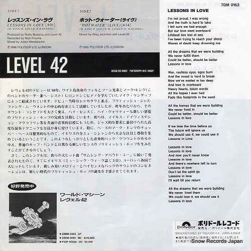 LEVEL 42 lessons in love 7DM0163