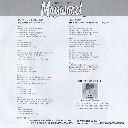 MAYWOOD it's a different world EOS-17265