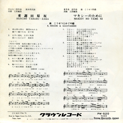 MINAMI, KOSETSU, AND KAGUYAHIME hencho tabaruzaka PW-520