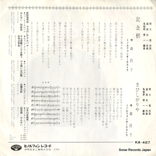 MORI, MASAKO kinenju KA-487