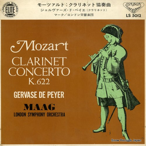 PEYER, GERVASE DE mozart; clarinet concerto in a major, k.622 LS5012