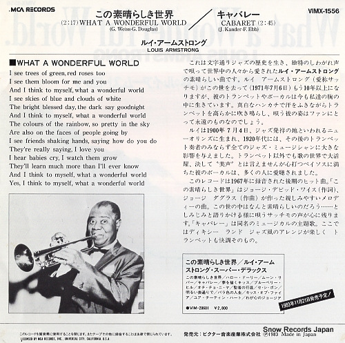 ARMSTRONG, LOUIS what a wonderful world VIMX-1556