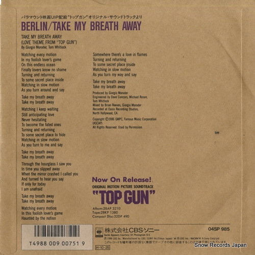 BERLIN take my breath away 04SP985