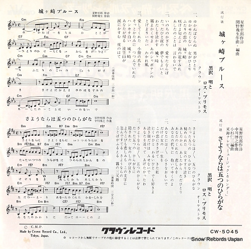 KUROSAWA, AKIRA, AND HIS LOS PRIMOS jogasaki blues CW-5045
