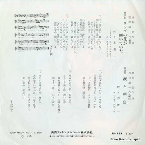 SASAKI, SHINICHI ringo no hana ga saiteita BS-435