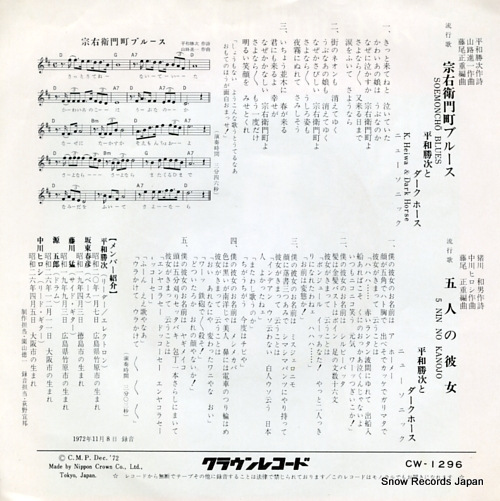 HEIWA, KATSUJI, AND DARK HORSE soemoncho blues CW-1296