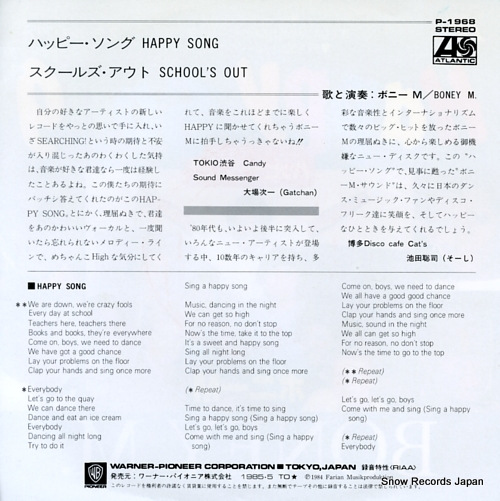 BONEY M. happy song P-1968
