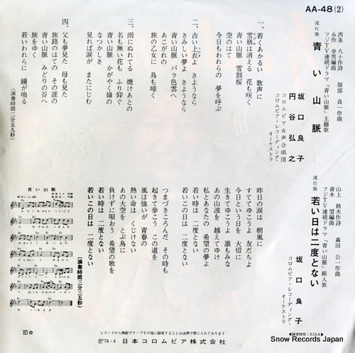 SAKAGUCHI, RYOKO, AND HIROYUKI TSUBURAYA aoi sanmyaku AA-48