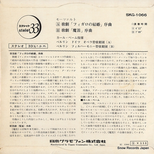 BOHM, CARL mozart; overture from 