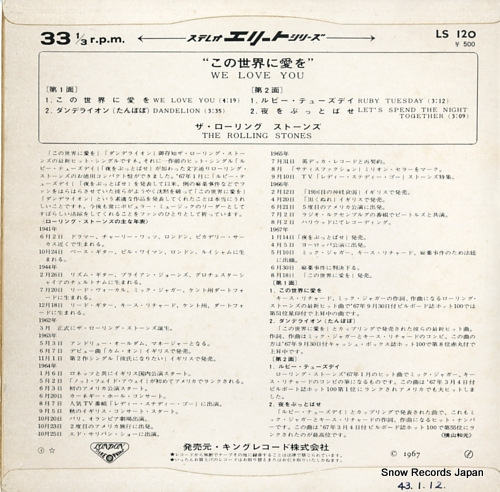 ROLLING STONES, THE we love you LS120